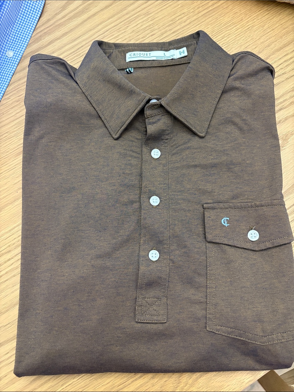 Criquet Brown Polo with Chest Pocket